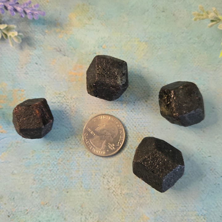 Natural rough garnet crystal small size, raw unpolished healing stone, reddish-brown