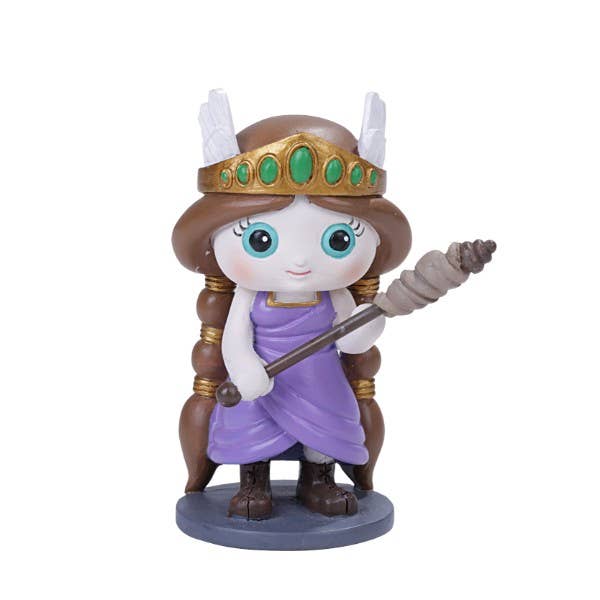 Norsies Frigga figurine by Summit Collection — cute chibi cold cast resin Norse goddess of love and destiny collectible, 3.88 inches tall