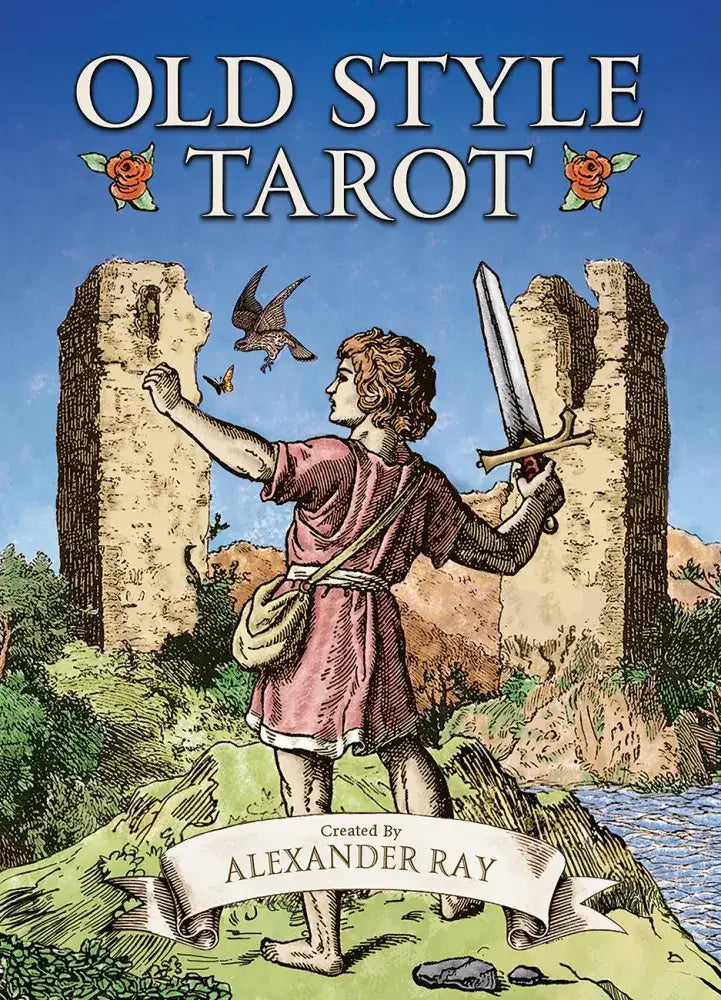 Old Style Tarot — deck box with 79 vintage-style borderless tarot cards and 104-page illustrated guidebook by Alexander Ray, published by U.S. Games Systems