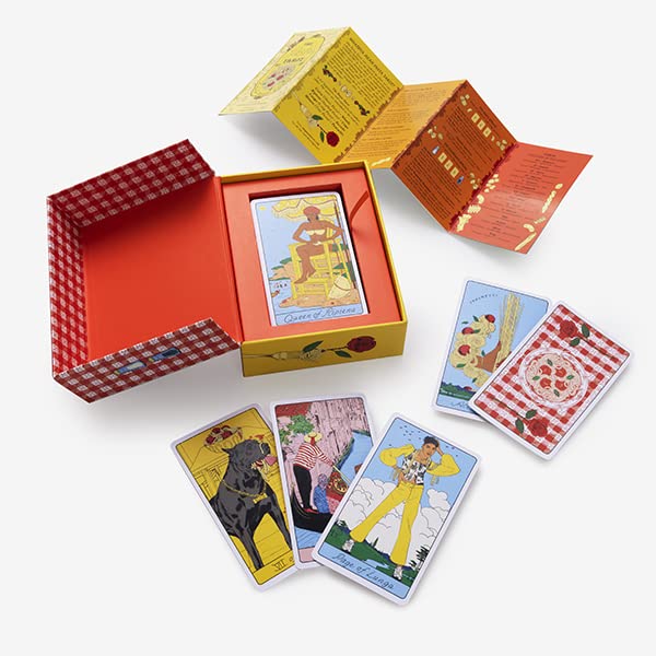 The Pasta Tarot box and guide pamphlet — 78-card tarot deck with card meanings and reading tips