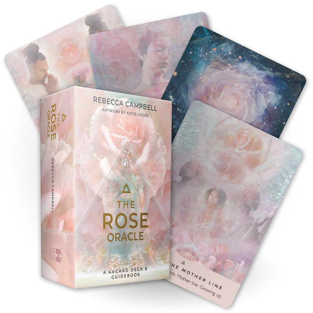 The Rose Oracle deck box and cards by Rebecca Campbell and Katie-Louise — sacred feminine oracle with deep-rooted guidebook