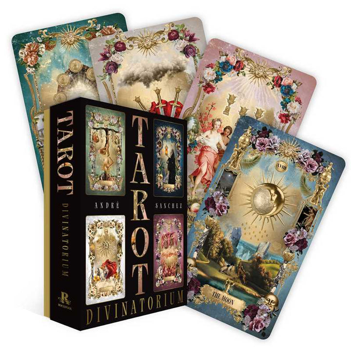 Tarot Divinatorium box and cards by André Sanchez — baroque gilded Rider-Waite tarot deck