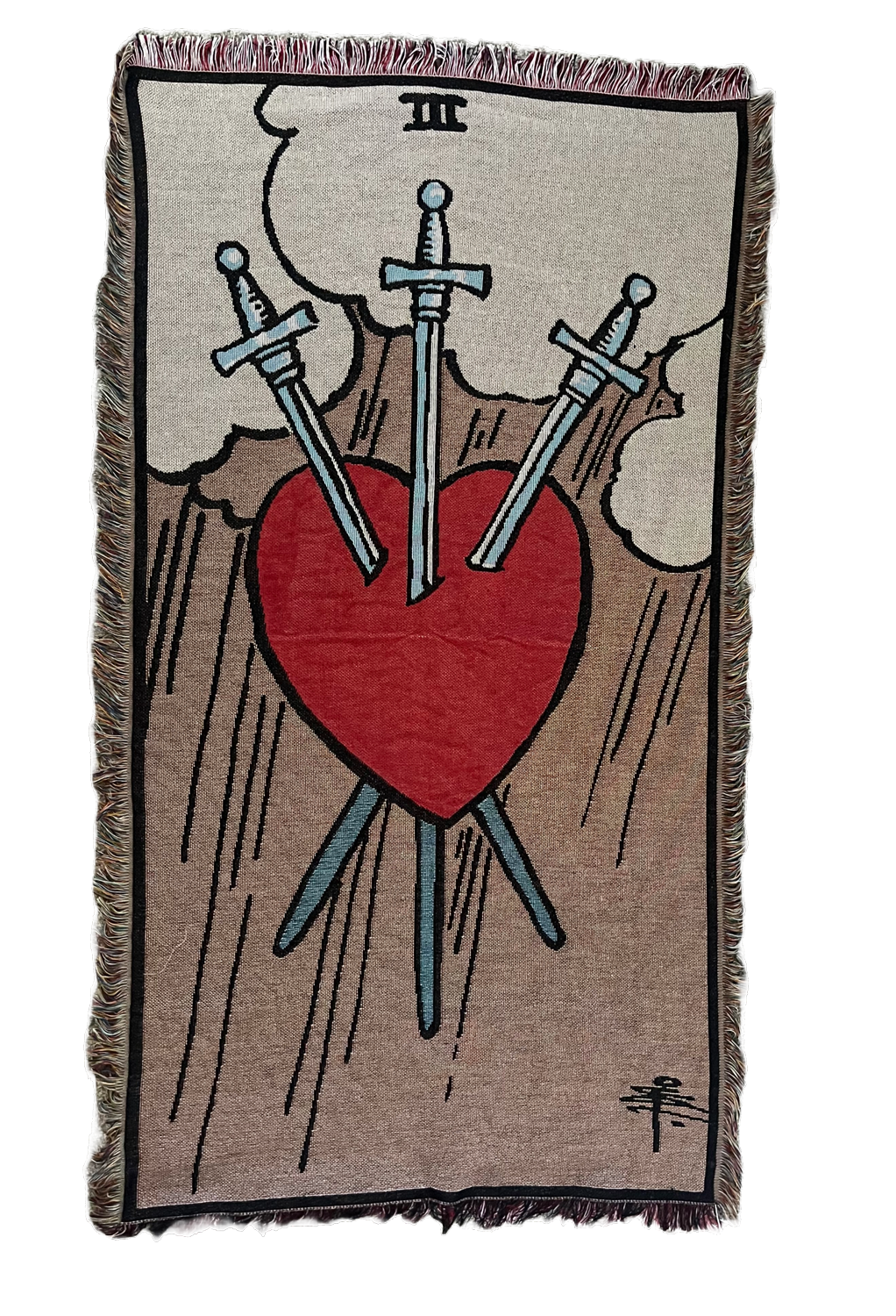 3 of Swords Tarot Card blanket