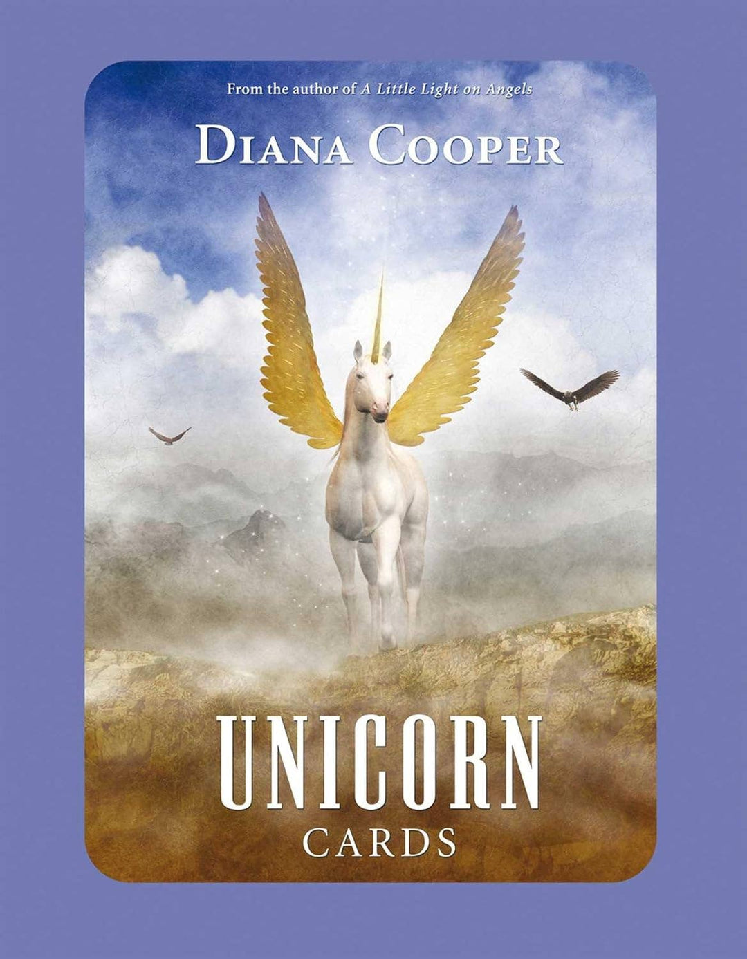 Unicorn Cards oracle deck box by Diana Cooper — 44 affirmation cards with artwork by Damian Keenan, published by Findhorn Press