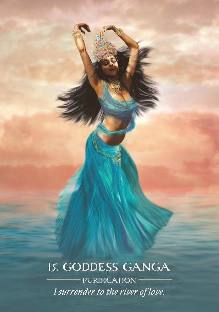Goddess Ganga card from Water Temple Oracle showing sacred river divine feminine energy