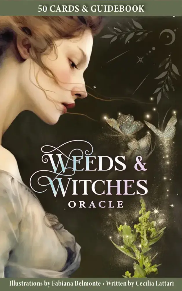 Weeds and Witches Oracle Deck box featuring ethereal witch and plant artwork