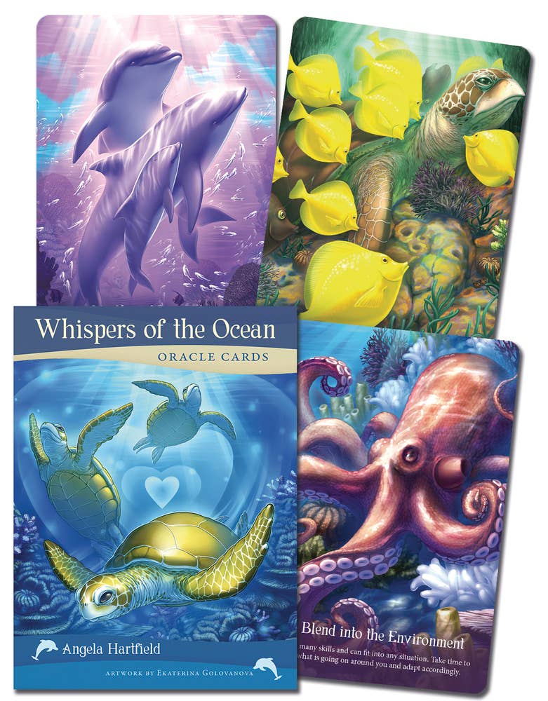 Whispers of the Ocean Oracle Cards by Angela Hartfield and Ekaterina Golovanova — 50-card nature-inspired oracle deck
