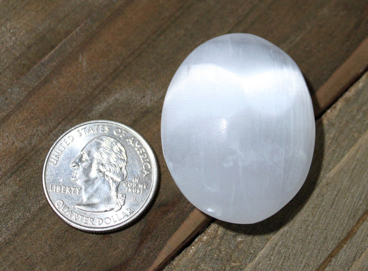 Selenite Palm Stone - Angelic Protection, Cleanse Aura, Good Luck