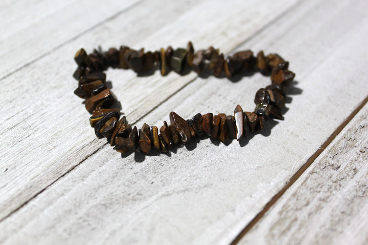 Tiger's Eye Chip Bracelet - Focus, Protection, Balance, Attract Good Luck, Courage